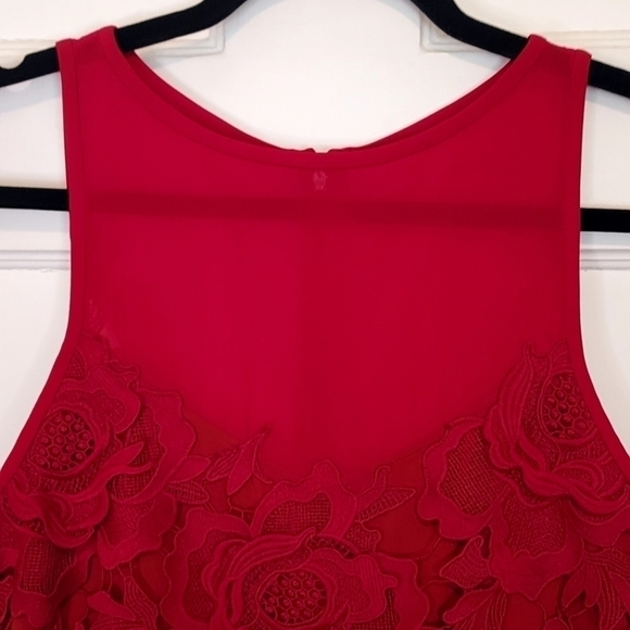 Saylor Crista Red Lace Dress - Picture 6 of 12